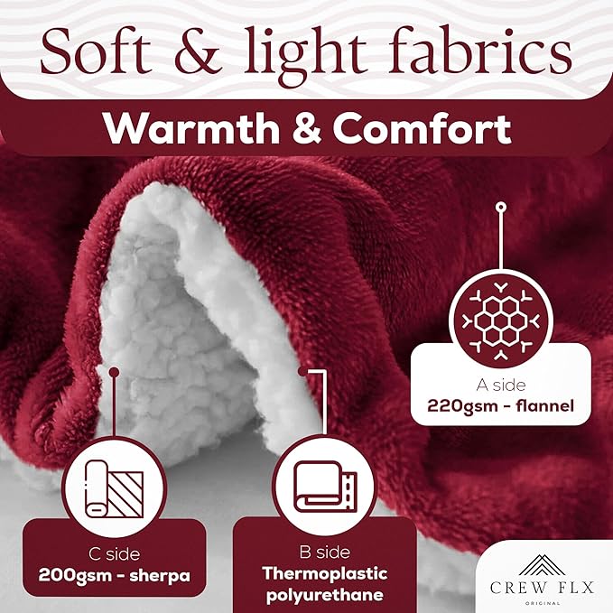 Waterproof Blanket for Bed Intimacy, 3 Layer Lightweight and Stain Proof Love Blanket for Adults, Couples, & Dogs, Squirt Blanket with Waterproof Bag, Machine Washable(Red) (80x60)